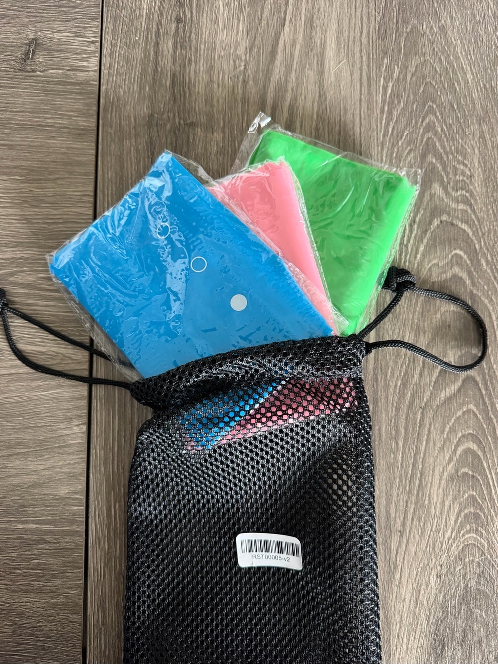 NWT Set of Colorful Silicone Resistance Bands - Blue, Pink, Green
